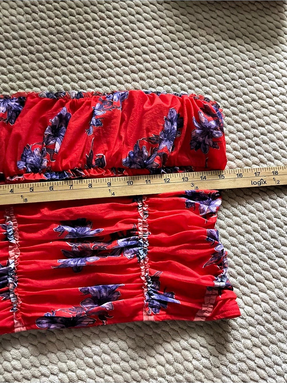 Diane von Furstenberg ruched bandeau top Floral Ruched Crop Top Size Small - Picture 3 of 6
